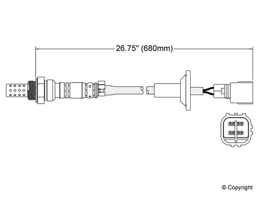 Top View of Downstream Right Oxygen Sensor WALKER 250-24623