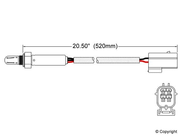 Top View of Right Oxygen Sensor WALKER 250-24804