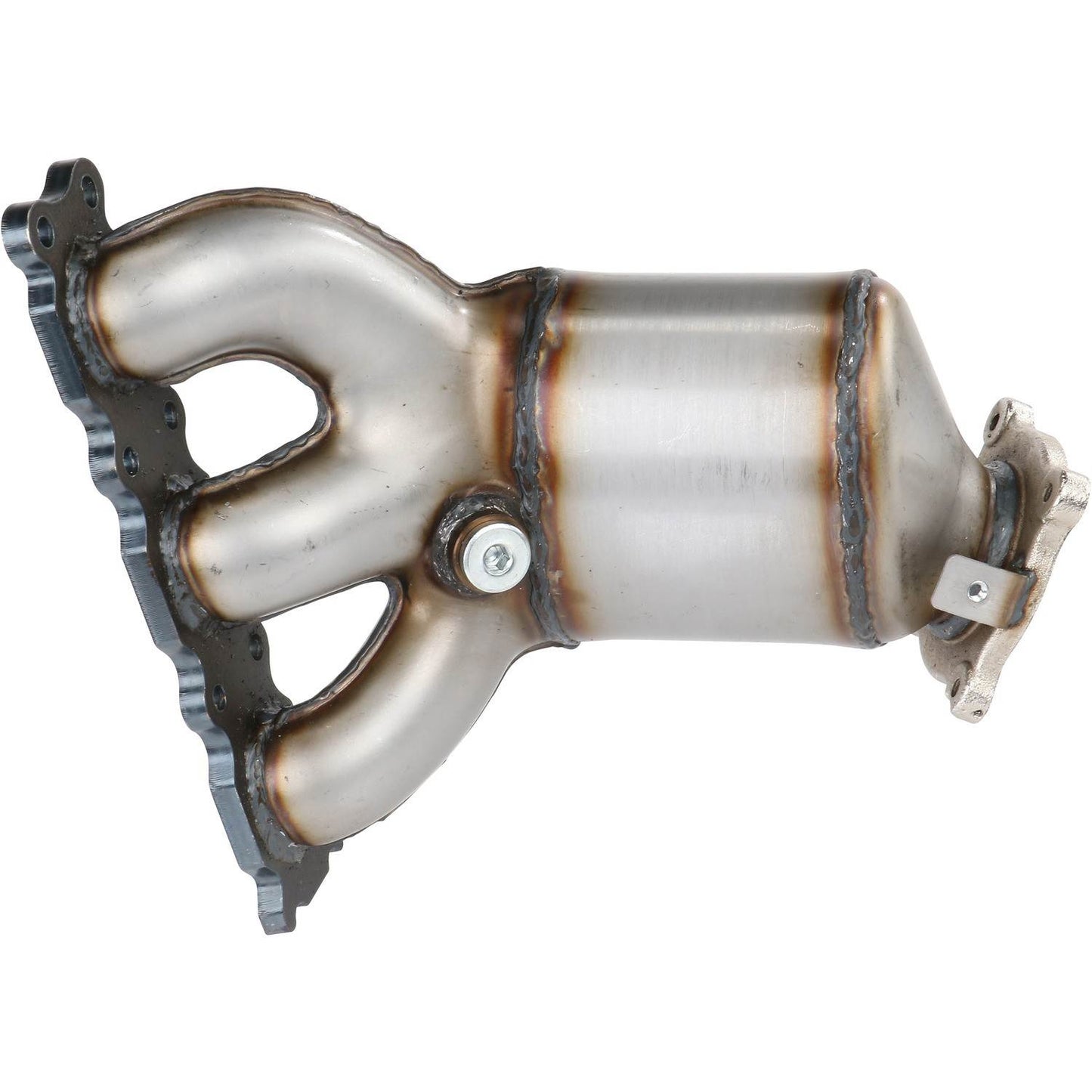 Front View of Left Catalytic Converter with Integrated Exhaust Manifold OP CONVERTERS OPCE7035