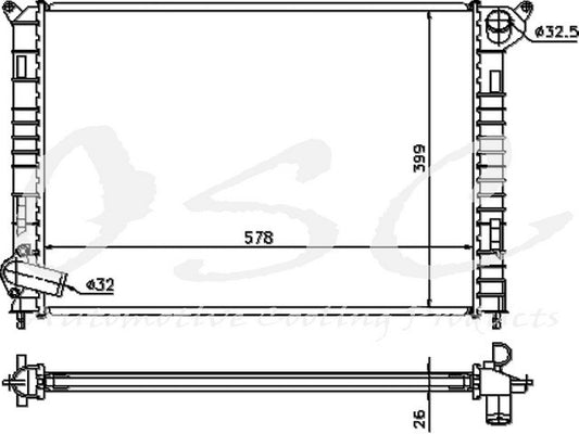 Front View of Radiator ONE STOP SOLUTIONS 2747