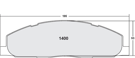 Front View of Rear Disc Brake Pad Set PERFORMANCE 1400.20