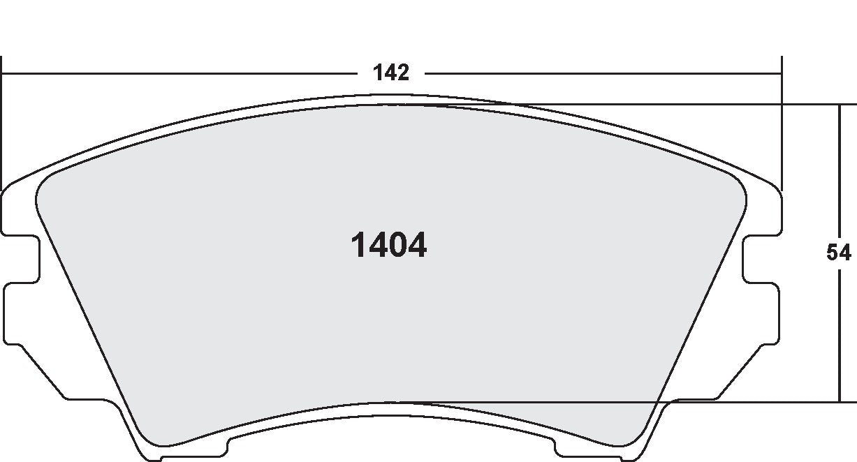 Front View of Front Disc Brake Pad Set PERFORMANCE 1404.10