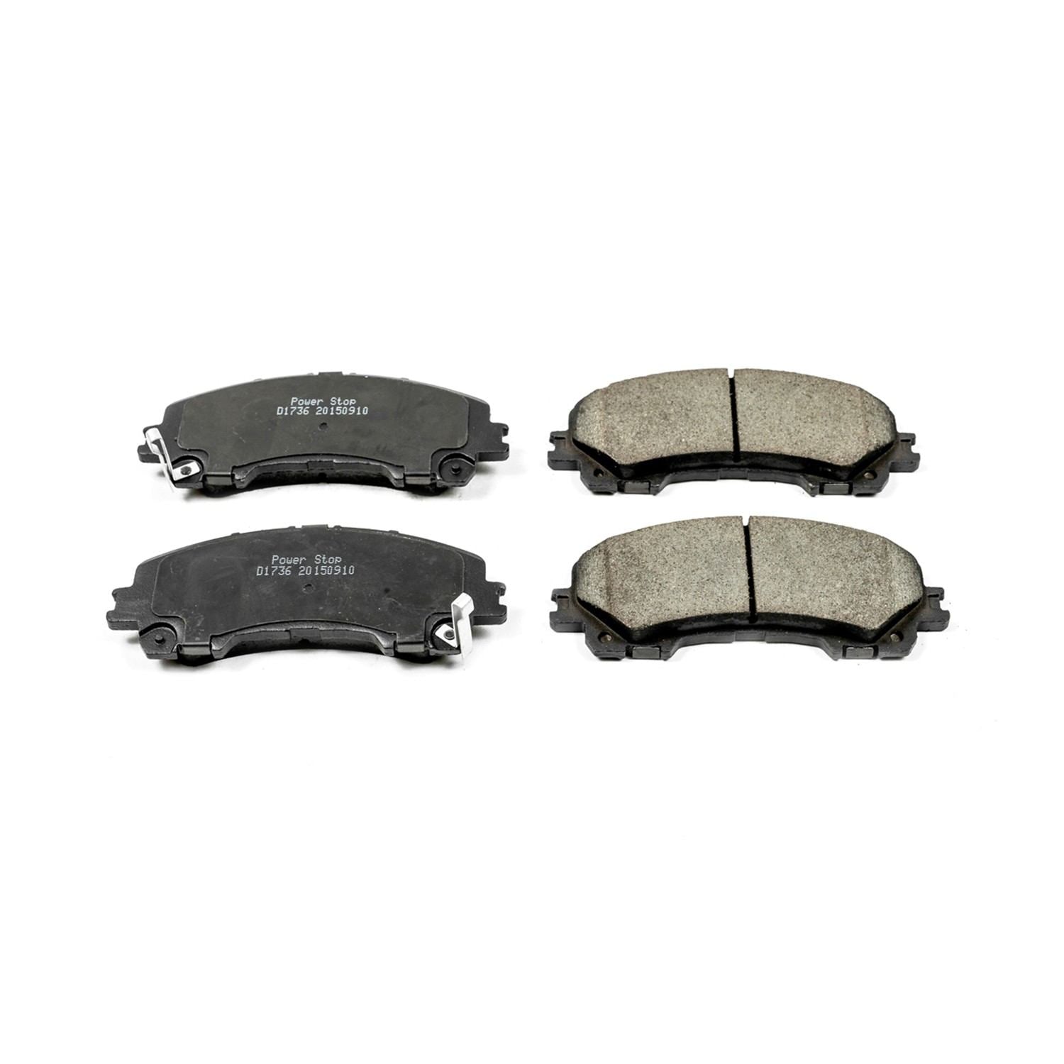 Front View of Front Disc Brake Pad Set POWERSTOP 16-1736