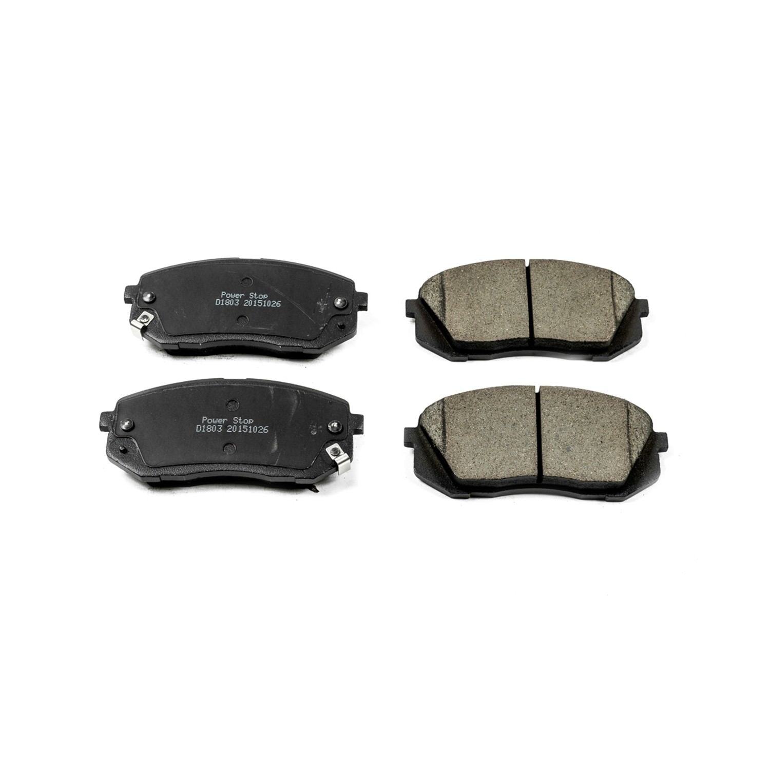 Front View of Front Disc Brake Pad Set POWERSTOP 16-1803