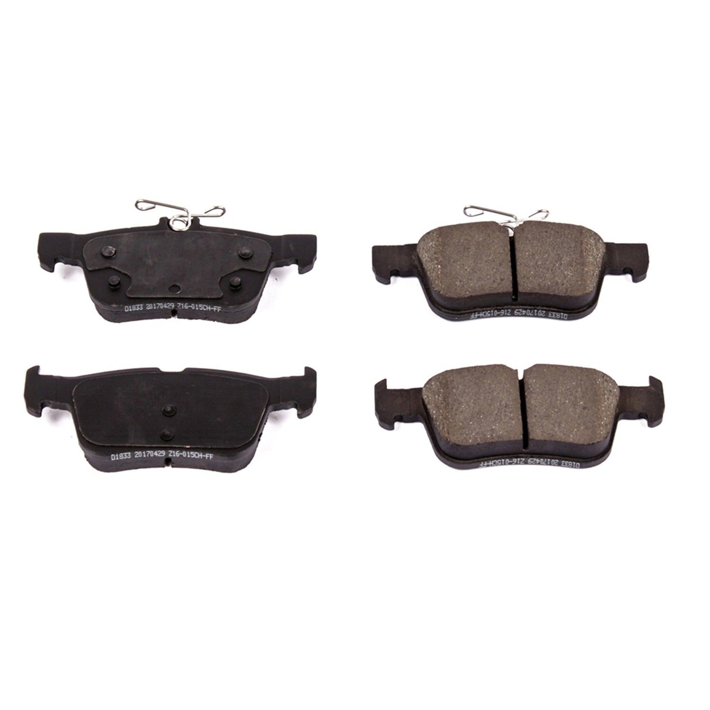 Front View of Rear Disc Brake Pad Set POWERSTOP 16-1833