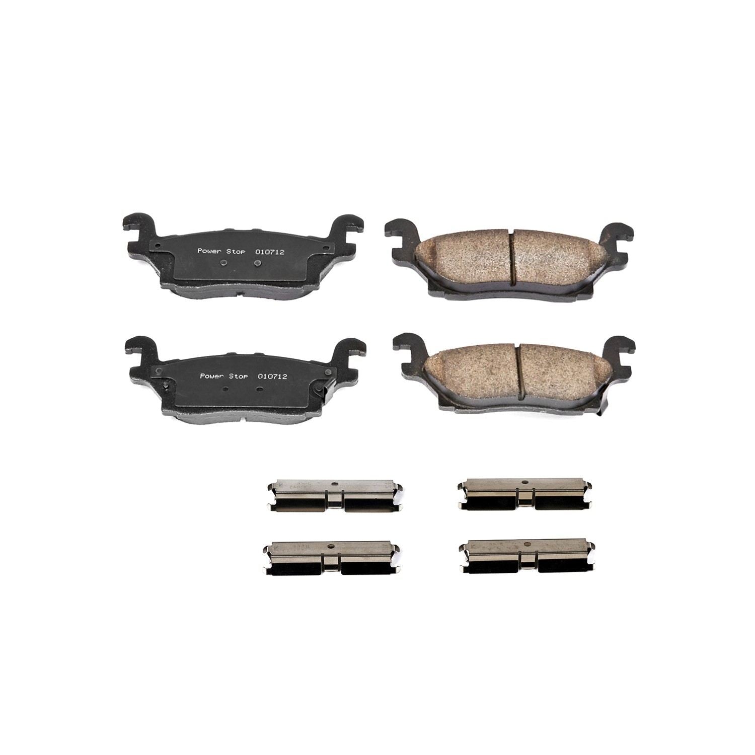 Front View of Rear Disc Brake Pad Set POWERSTOP 17-1120