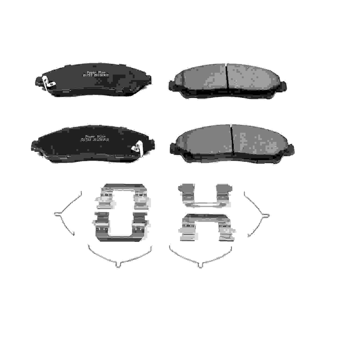 Front View of Front Disc Brake Pad Set POWERSTOP 17-1723N