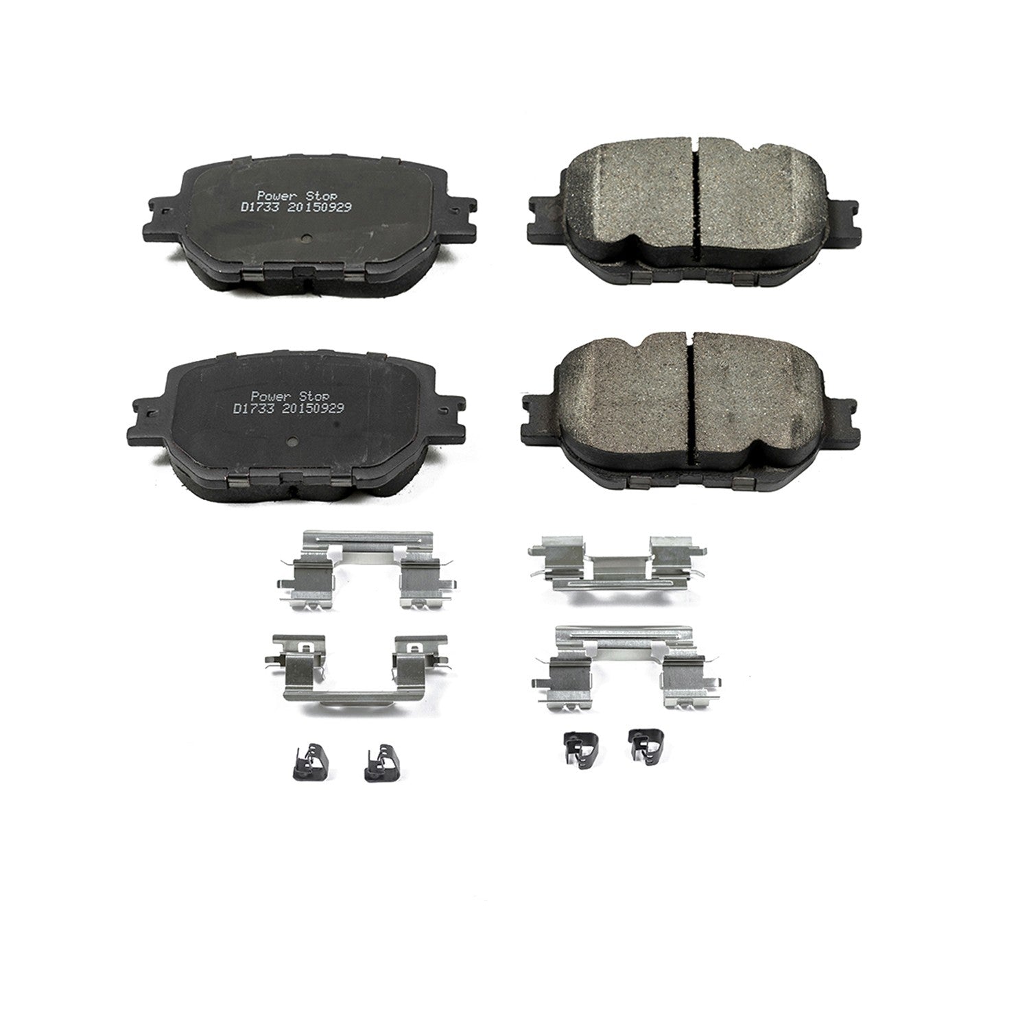 Front View of Front Disc Brake Pad Set POWERSTOP 17-1733