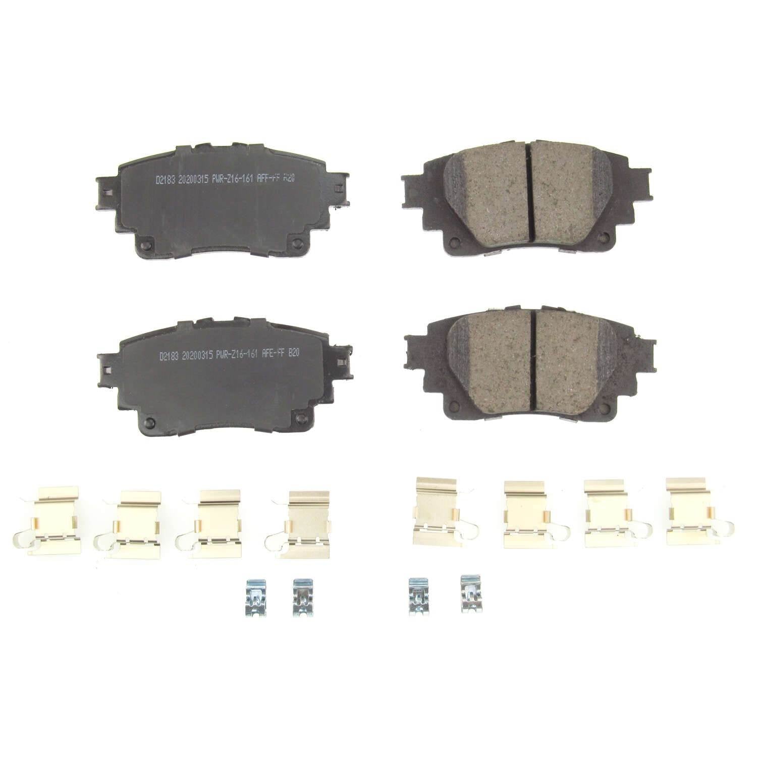 Front View of Rear Disc Brake Pad Set POWERSTOP 17-2183