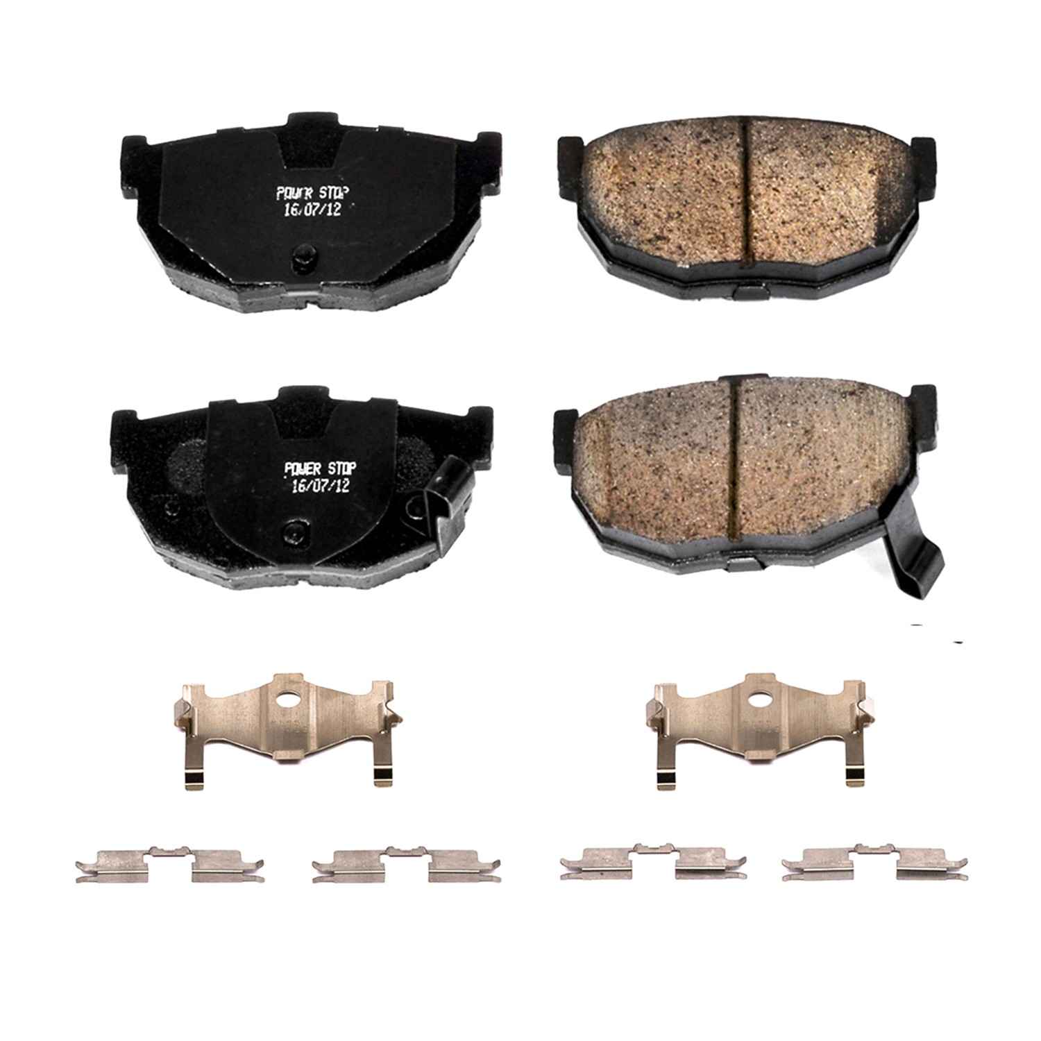 Front View of Rear Disc Brake Pad Set POWERSTOP 17-323