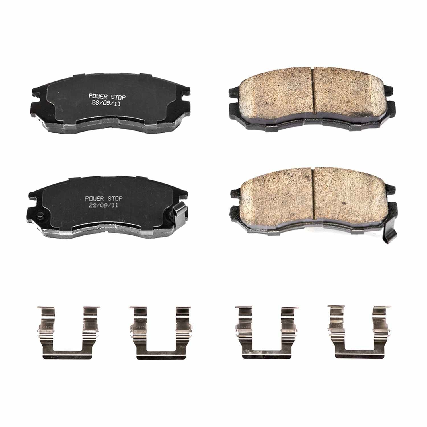 Front View of Front Disc Brake Pad Set POWERSTOP 17-484