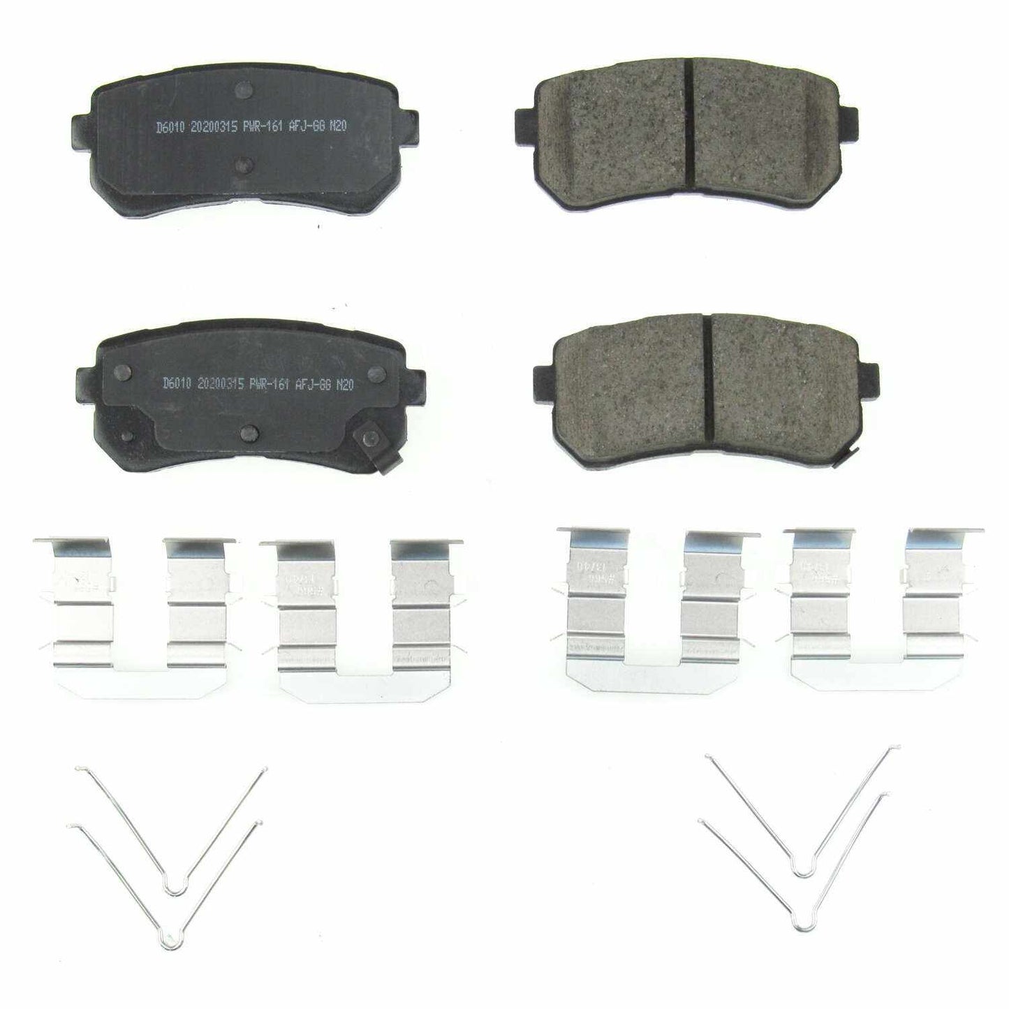 Front View of Rear Disc Brake Pad Set POWERSTOP 17-6010