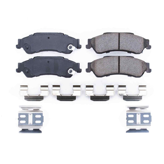 Front View of Rear Disc Brake Pad Set POWERSTOP 17-729