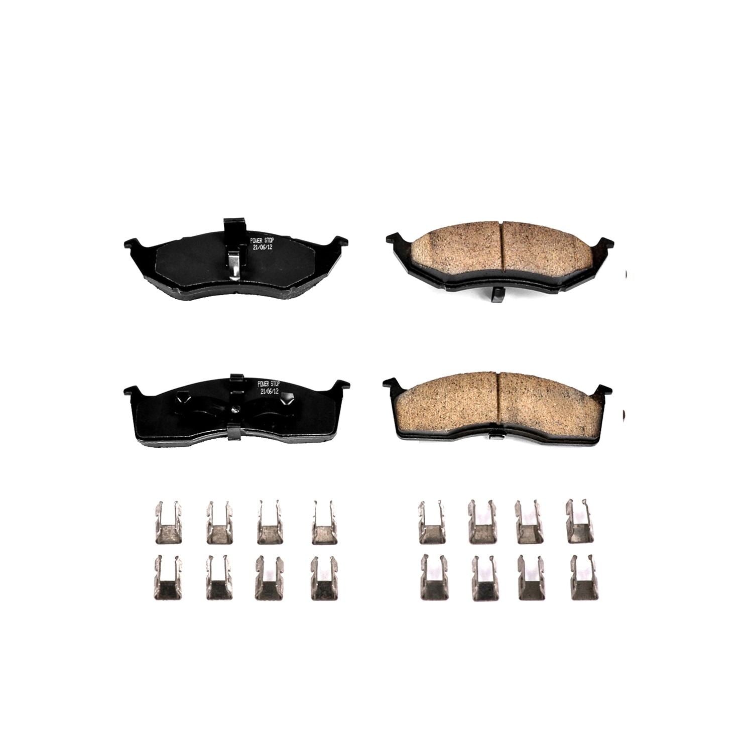 Front View of Front Disc Brake Pad Set POWERSTOP 17-730