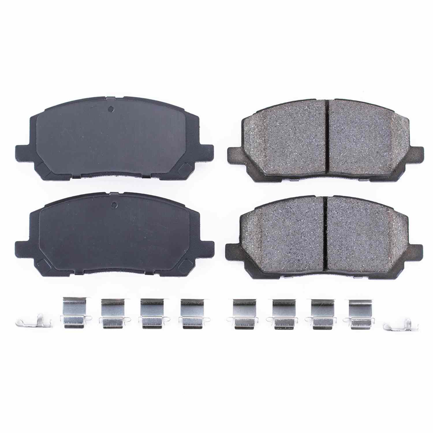 Front View of Front Disc Brake Pad Set POWERSTOP 17-884