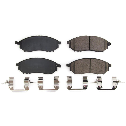 Front Disc Brake Pad Set (Oe Ceramic; From 11/2005) POWERSTOP 17-888B For Infiniti FX35 FX45 FX37 QX70