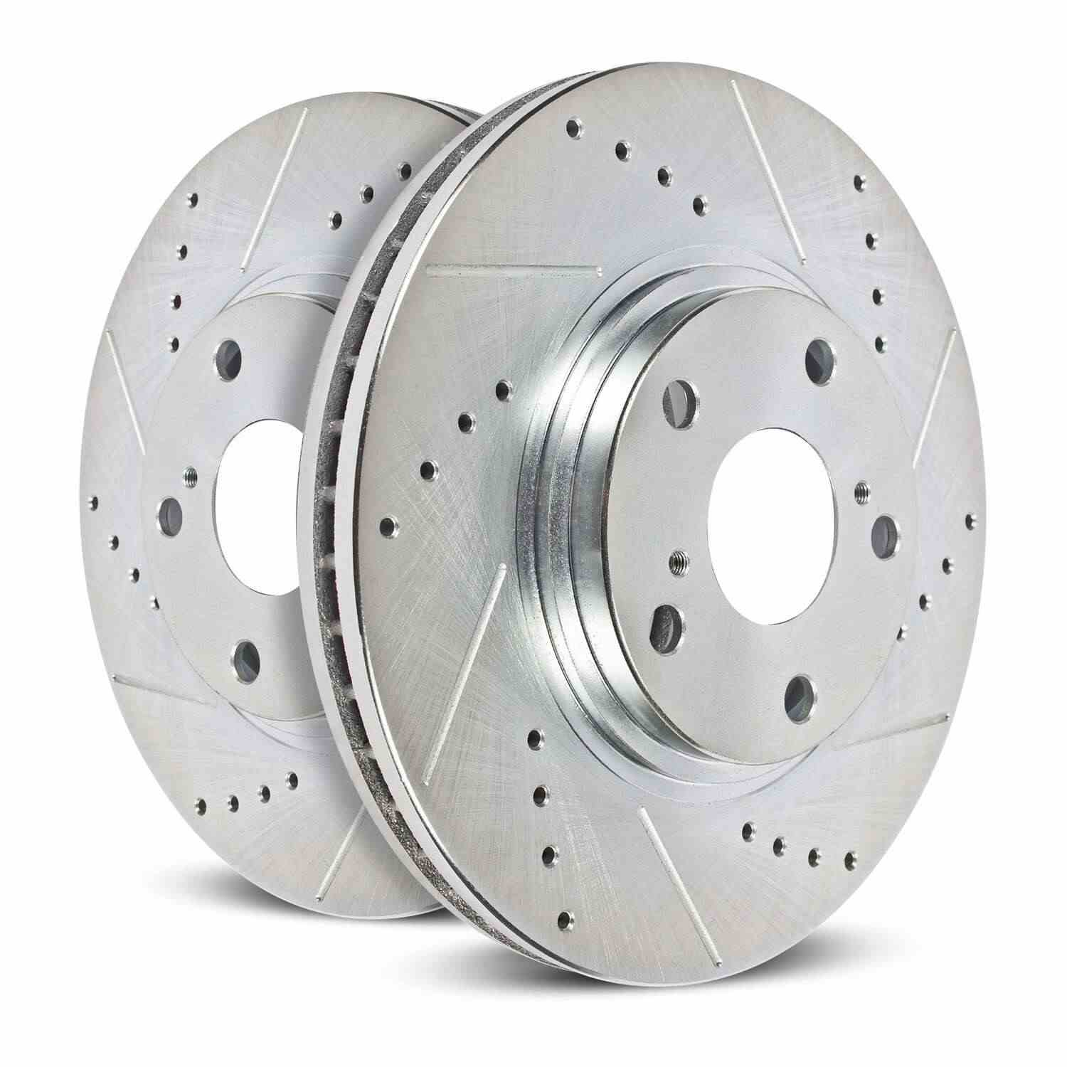 Front View of Front Disc Brake Rotor Set POWERSTOP AR82132XPR