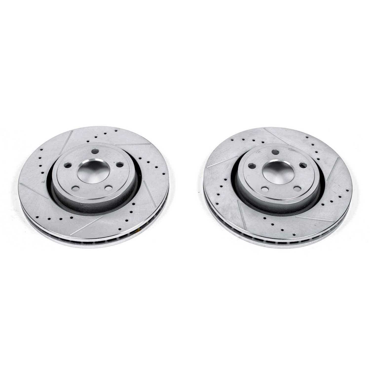 Top View of Front Disc Brake Rotor Set POWERSTOP AR83078XPR