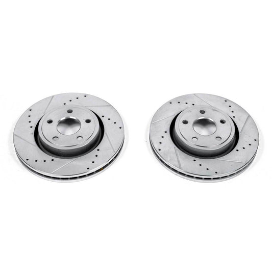 Top View of Front Disc Brake Rotor Set POWERSTOP AR83078XPR