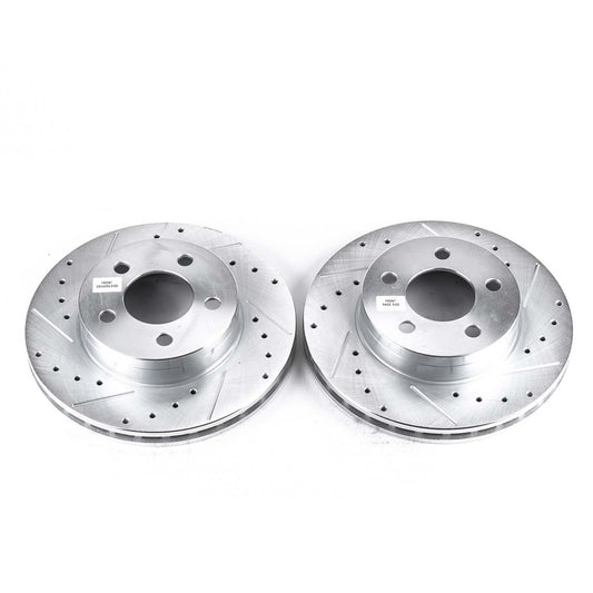 Top View of Front Disc Brake Rotor Set POWERSTOP AR8554XPR