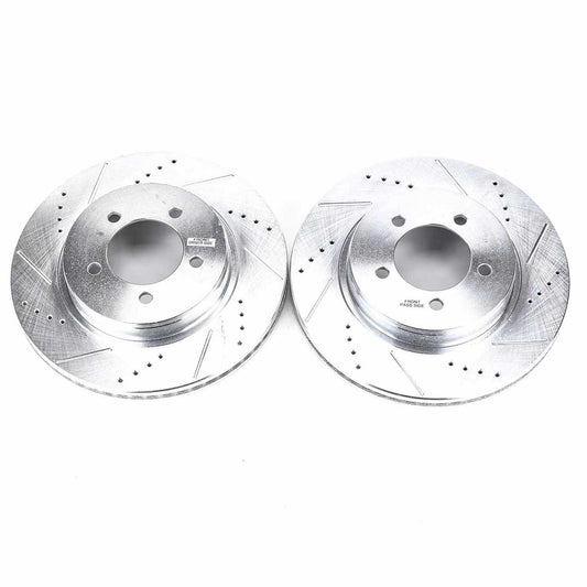 Top View of Front Disc Brake Rotor Set POWERSTOP AR8589XPR