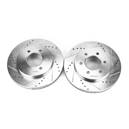 Top View of Front Disc Brake Rotor Set POWERSTOP AR8596XPR