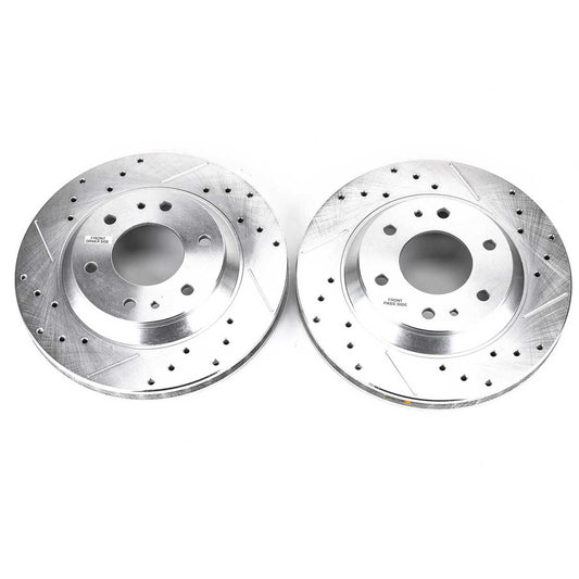 Top View of Front Disc Brake Rotor Set POWERSTOP AR8649XPR