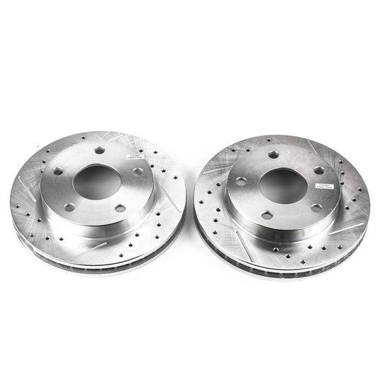 Top View of Front Disc Brake Rotor Set POWERSTOP AR8729XPR