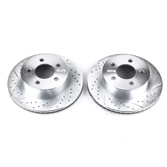 Front Disc Brake Rotor Set (With 78mm Tall Front Discs) POWERSTOP AR8745XPR For Jeep Wrangler Cherokee