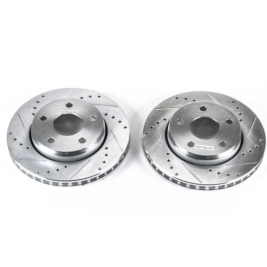 Top View of Front Disc Brake Rotor Set POWERSTOP AR8780XPR