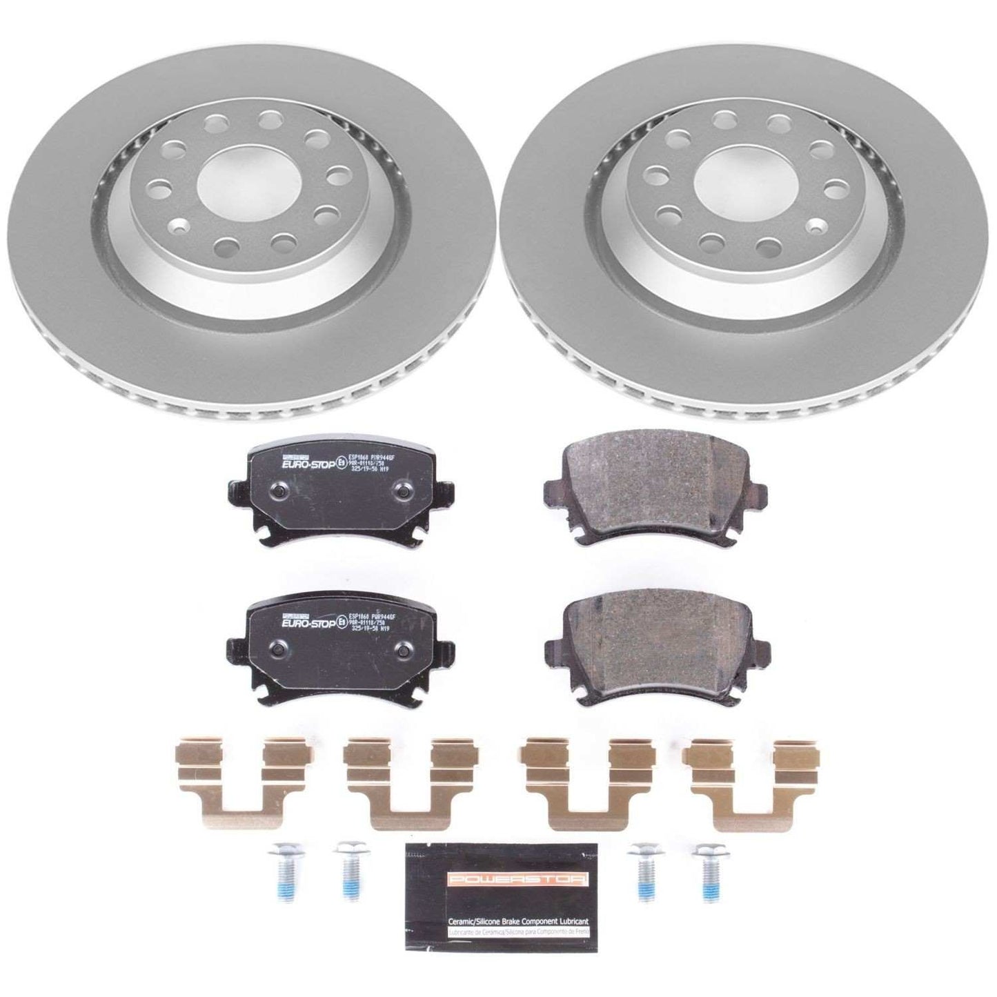 Front View of Rear Disc Brake Kit POWERSTOP ESK4628