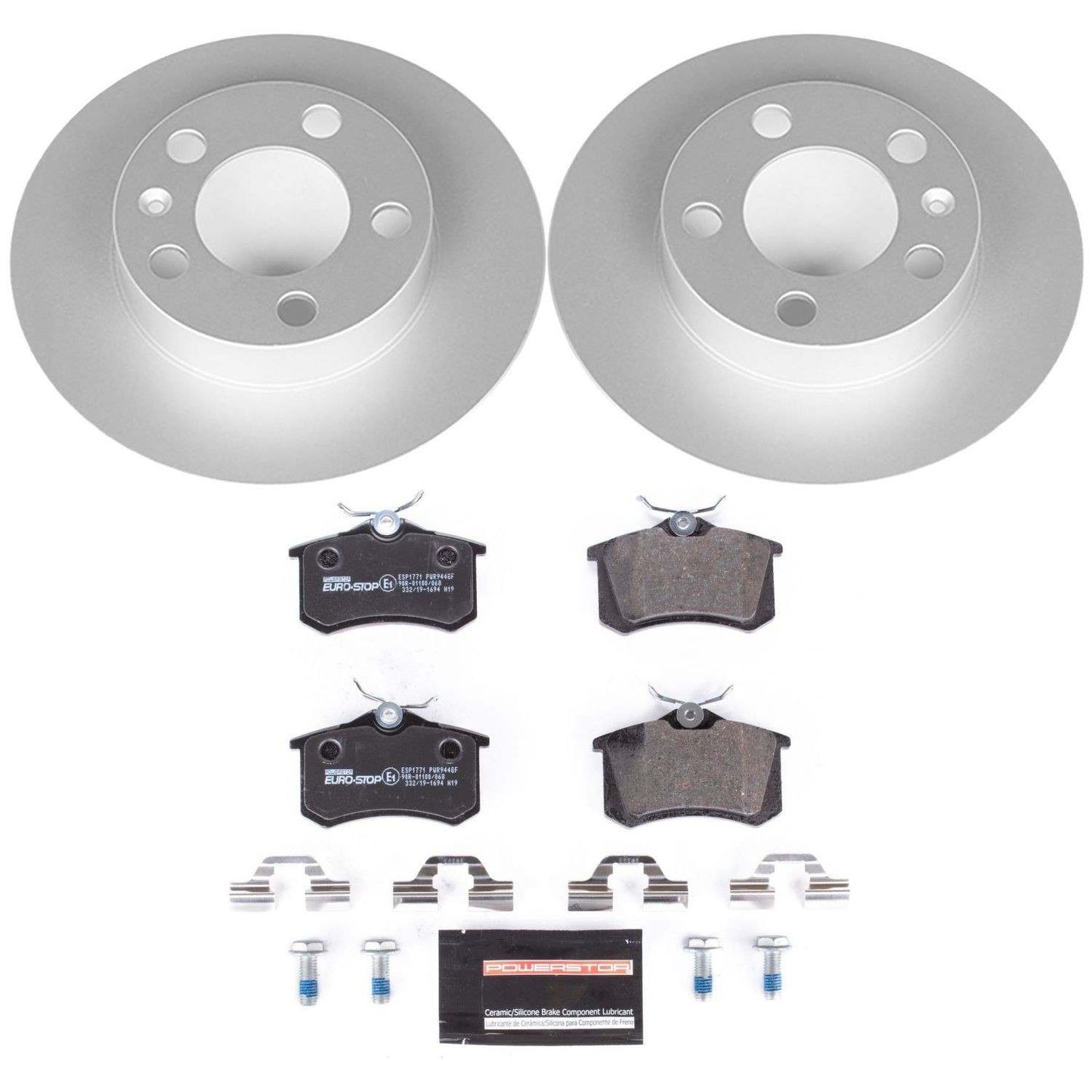 Front View of Rear Disc Brake Kit POWERSTOP ESK847