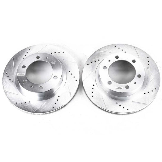 Top View of Front Disc Brake Rotor Set POWERSTOP JBR1121XPR