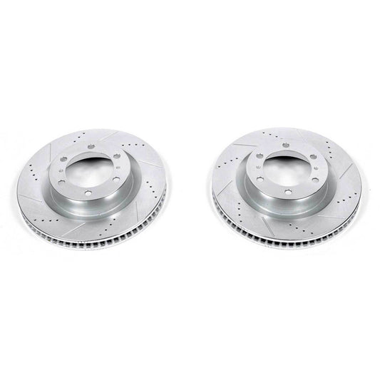 Top View of Front Disc Brake Rotor Set POWERSTOP JBR1395XPR