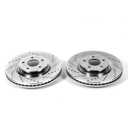 Top View of Front Disc Brake Rotor Set POWERSTOP JBR1559XPR