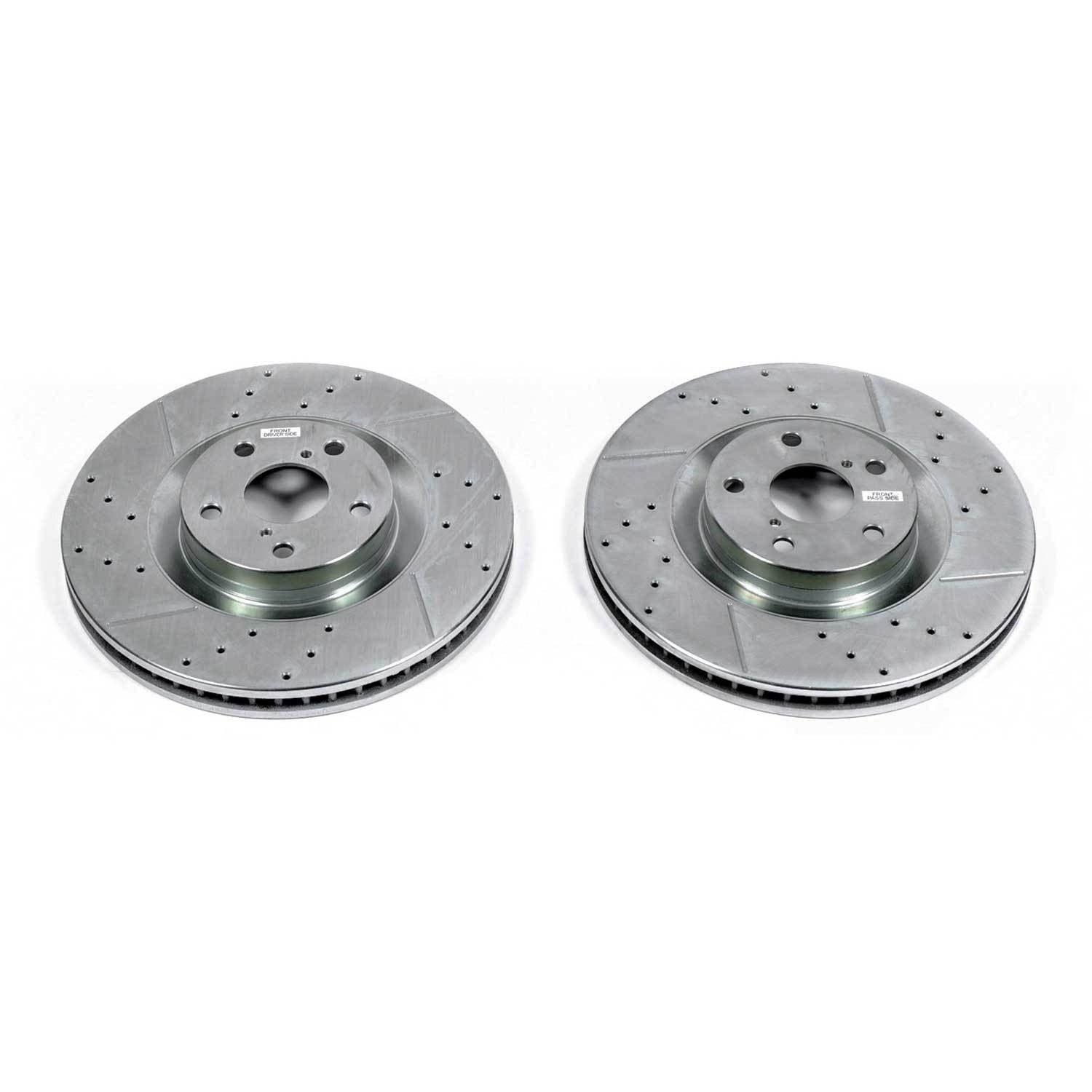 Top View of Front Disc Brake Rotor Set POWERSTOP JBR1568XPR