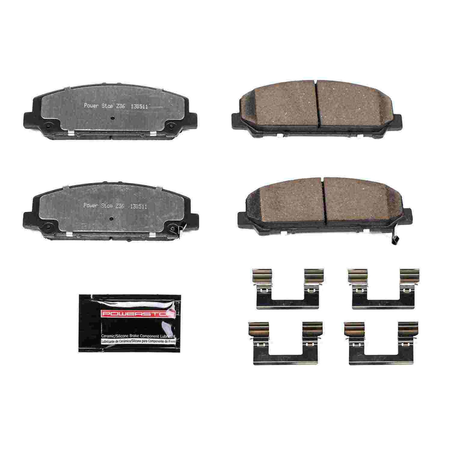 Front View of Front Disc Brake Pad Set POWERSTOP Z36-1286