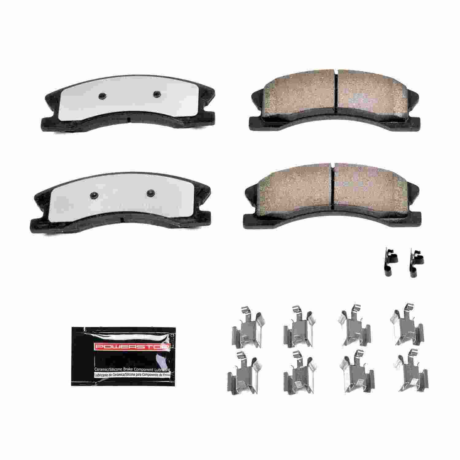 Front View of Front Disc Brake Pad Set POWERSTOP Z36-945