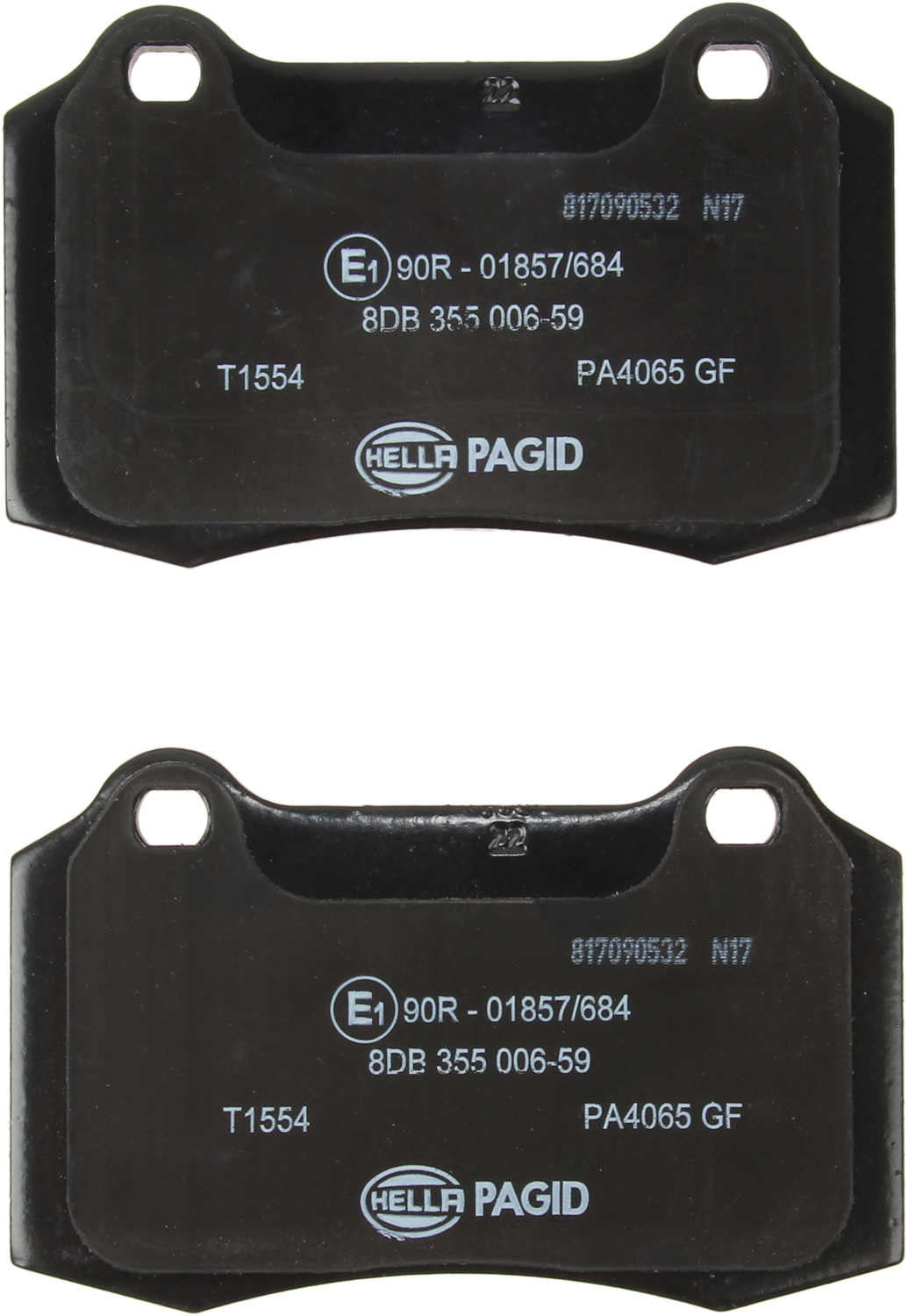 Back View of Rear Disc Brake Pad Set PAGID 355006591