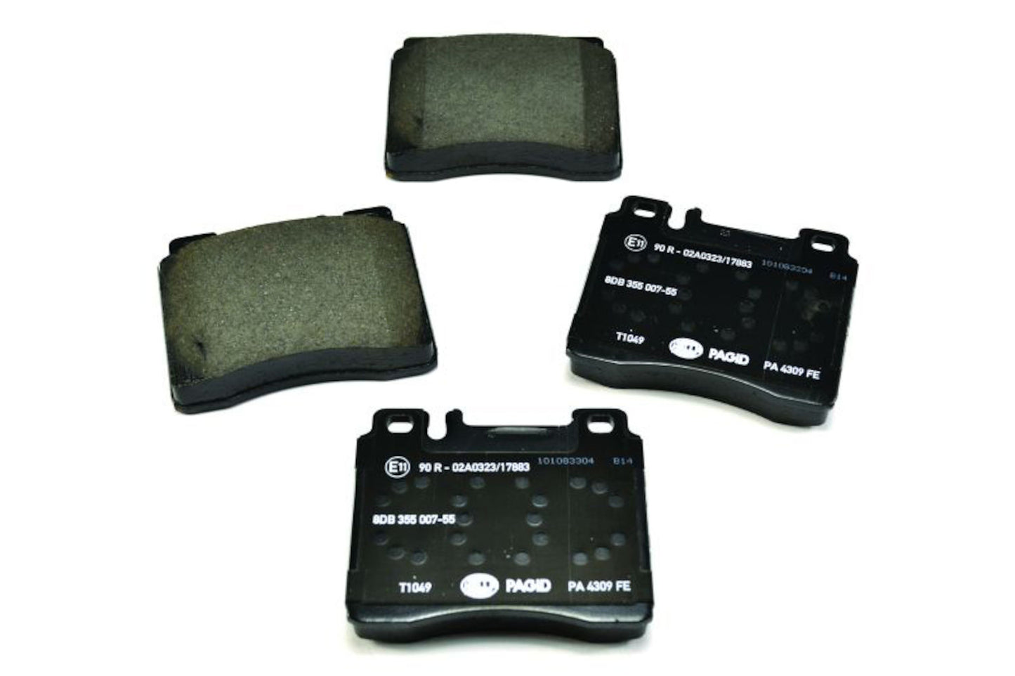 Front View of Front Disc Brake Pad Set PAGID 355007551