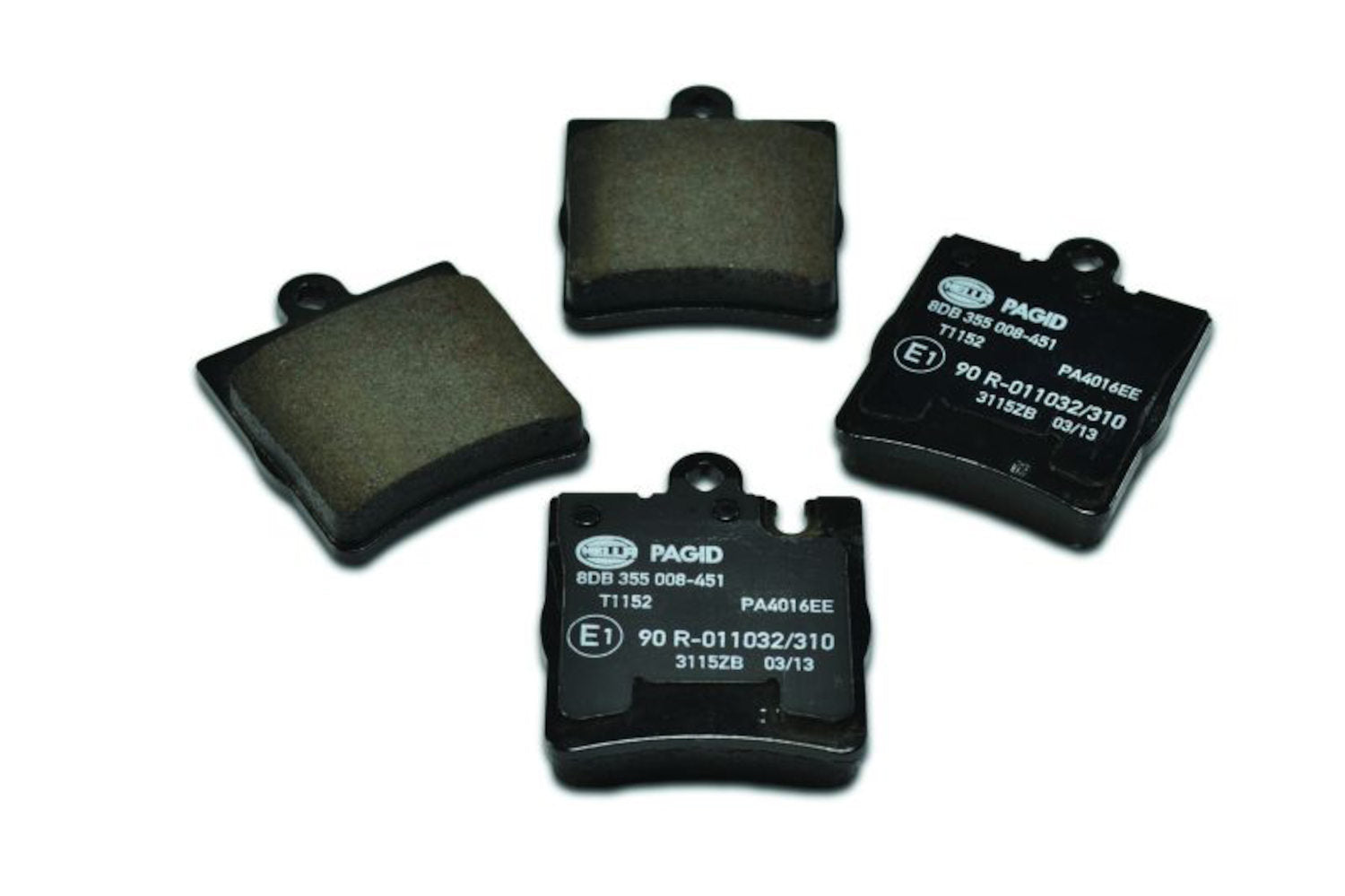 Front View of Rear Disc Brake Pad Set PAGID 355008451