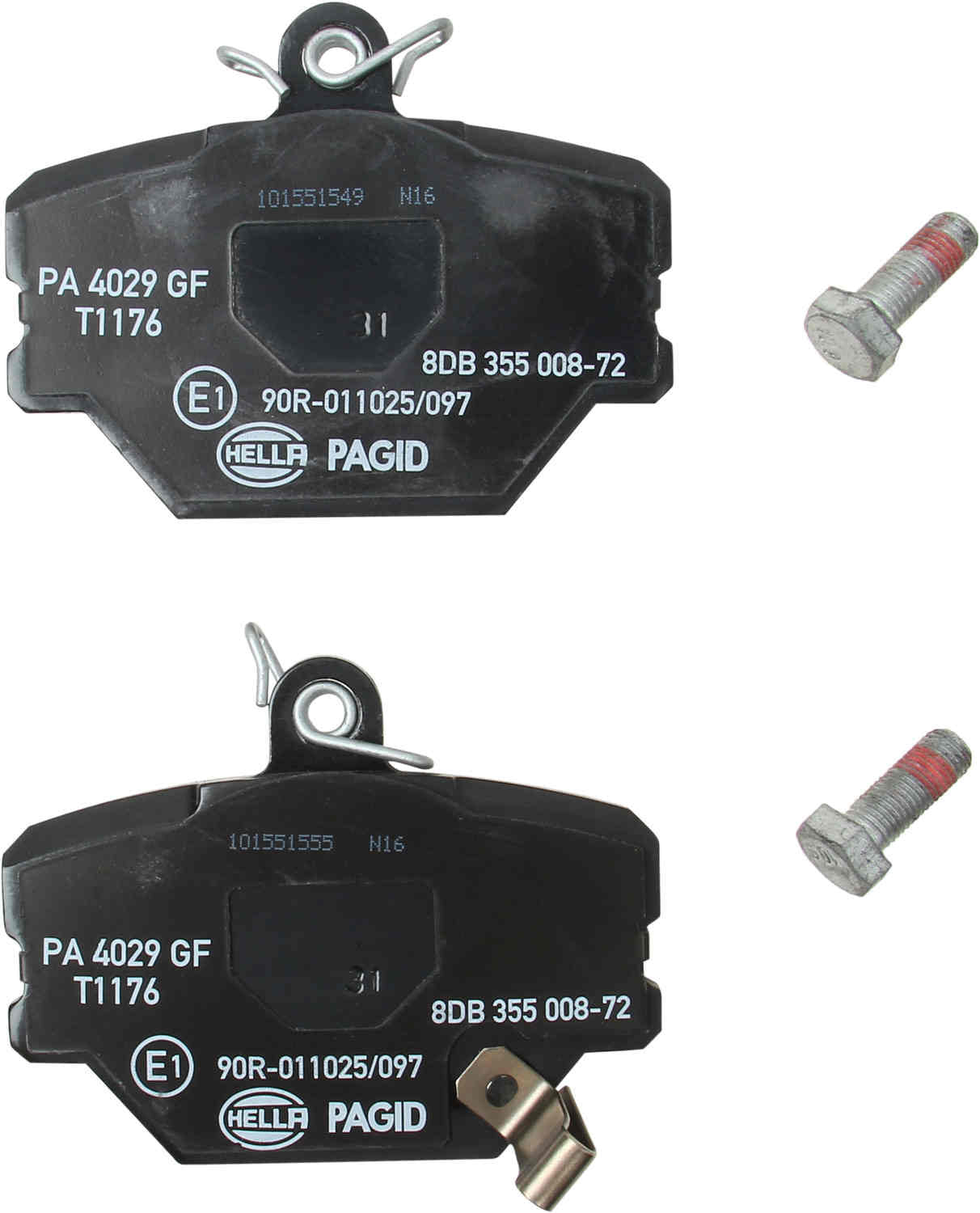 Back View of Front Disc Brake Pad Set PAGID 355008721