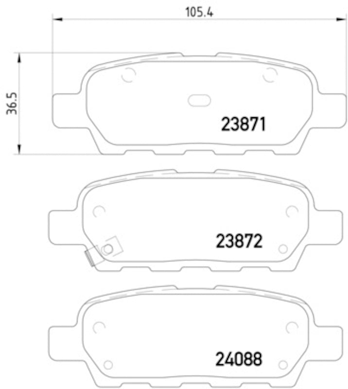 Front View of Rear Disc Brake Pad Set PAGID 355010241