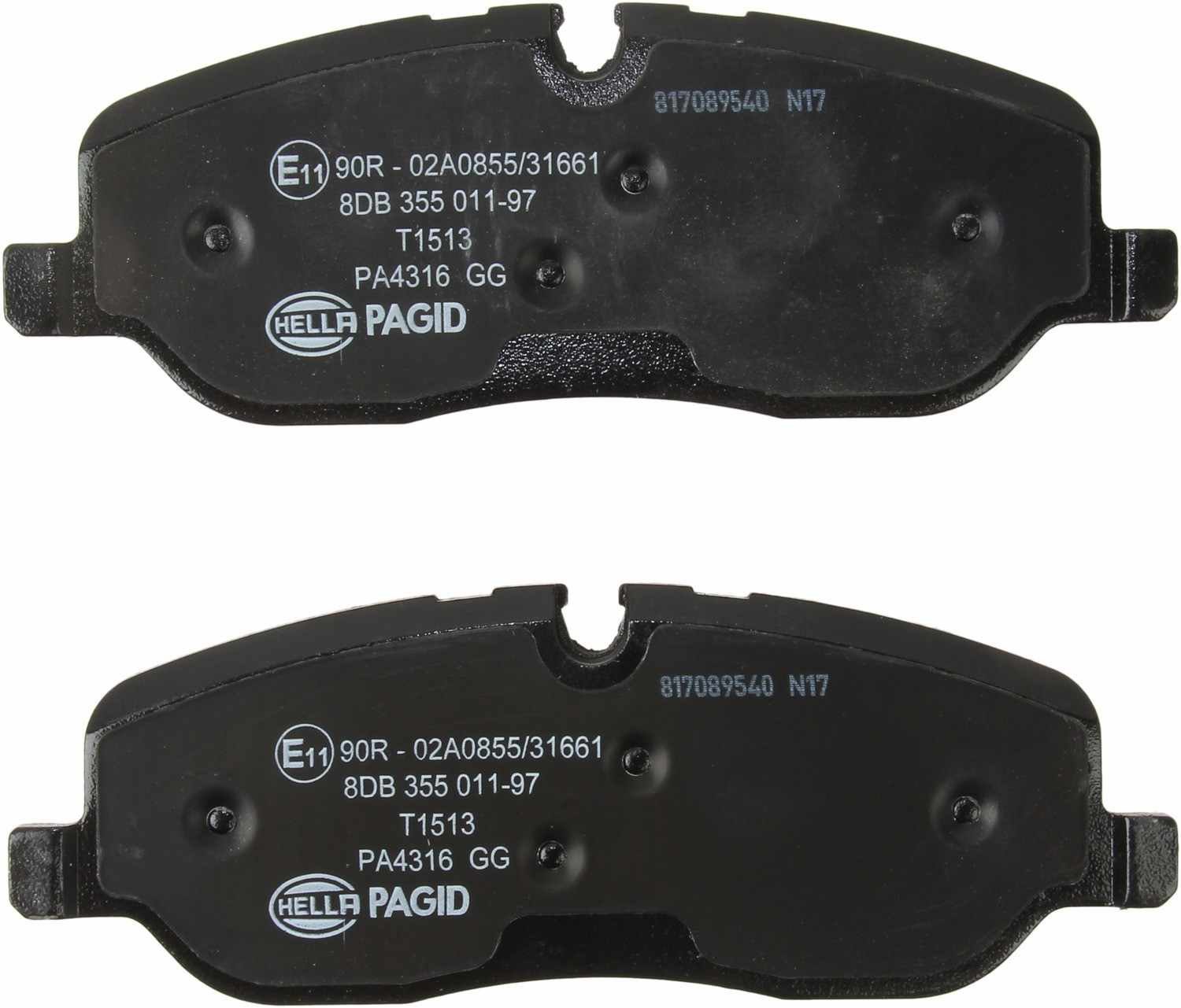 Back View of Front Disc Brake Pad Set PAGID 355011971