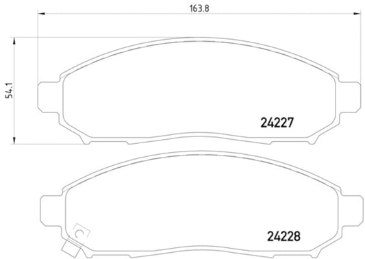 Front View of Front Disc Brake Pad Set PAGID 355012071