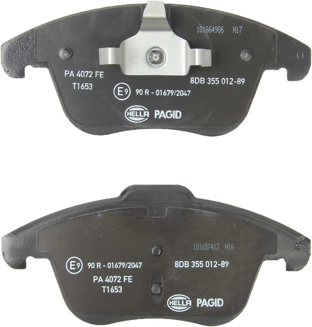 Back View of Front Disc Brake Pad Set PAGID 355012891