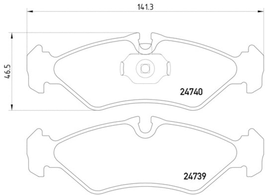 Front View of Rear Disc Brake Pad Set PAGID 355014421