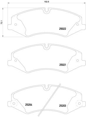 Bottom View of Front Disc Brake Pad Set PAGID 355015551