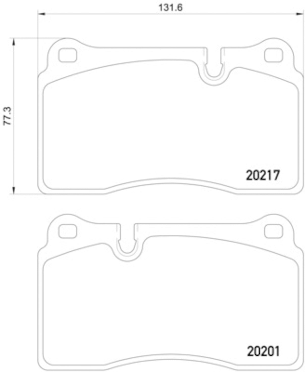 Front View of Front Disc Brake Pad Set PAGID 355015891