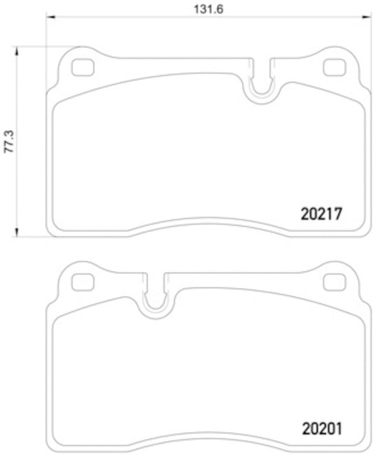 Front View of Front Disc Brake Pad Set PAGID 355015891